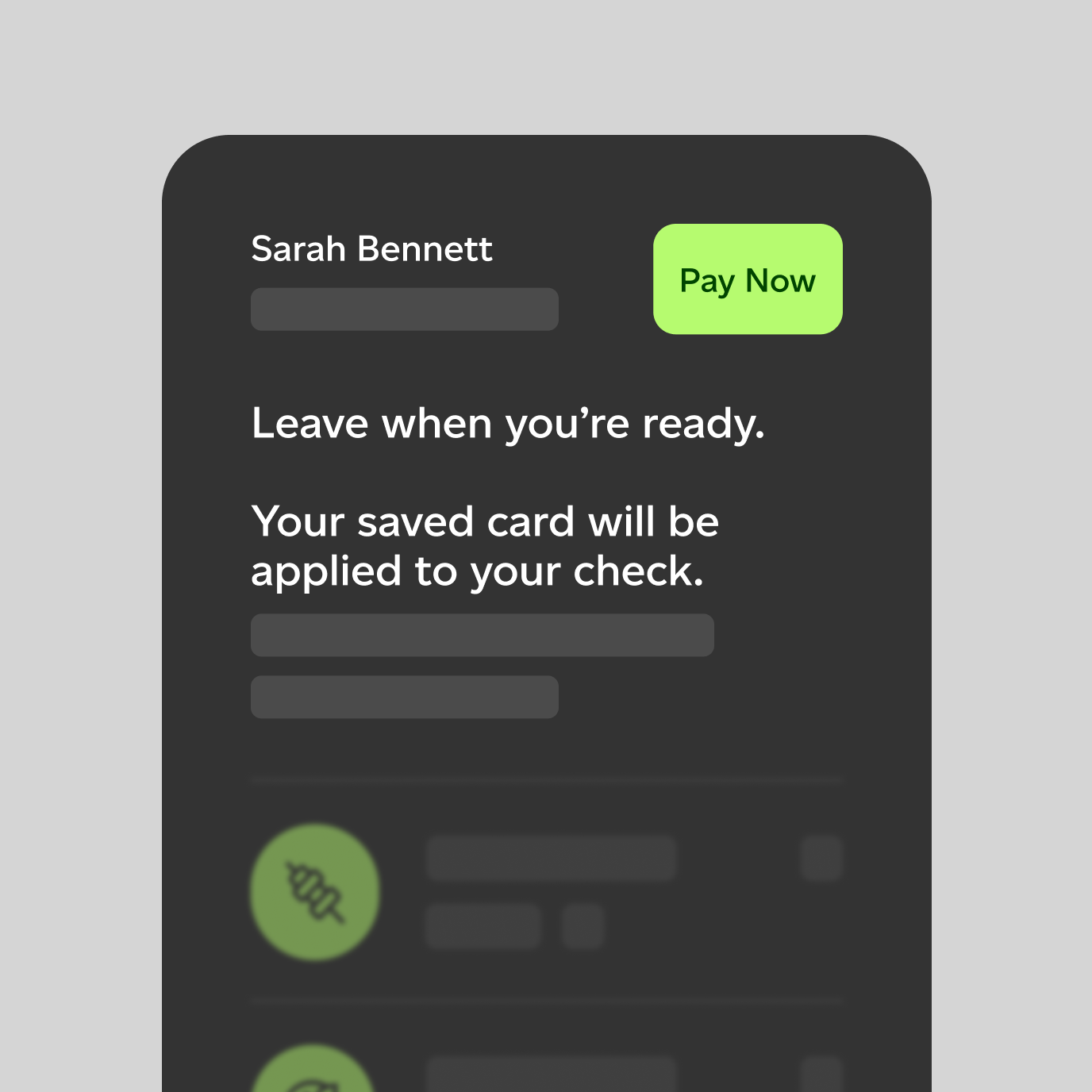 Leverage diner info, from card details to guest preferences, to enable a friction-free dining experience without a check drop.