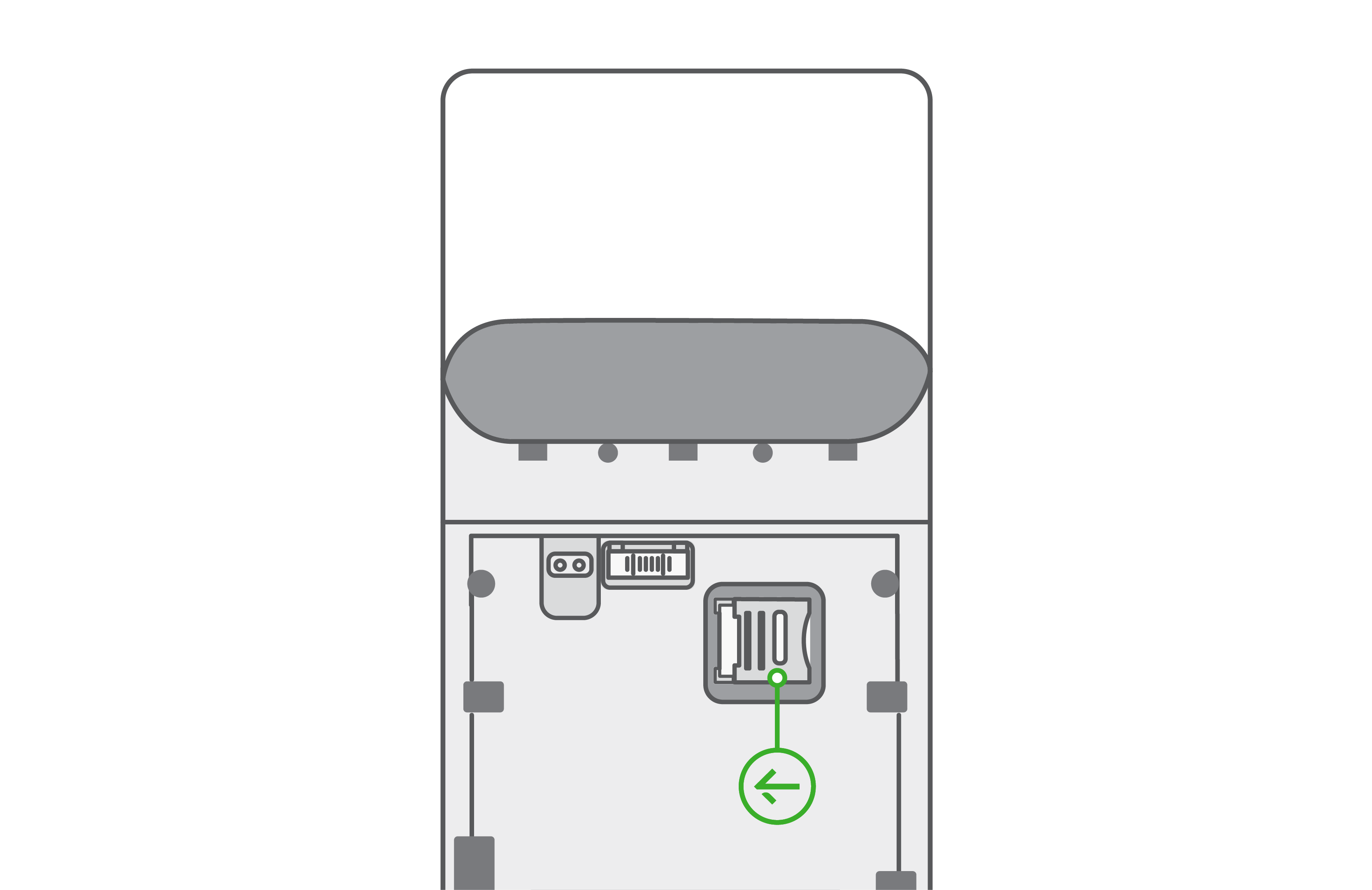 Image indicates sliding of the SIM card door to the left and lift it to open.