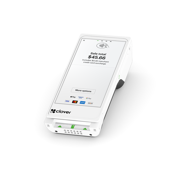 Clover Flex with tap to pay checkout screen displayed