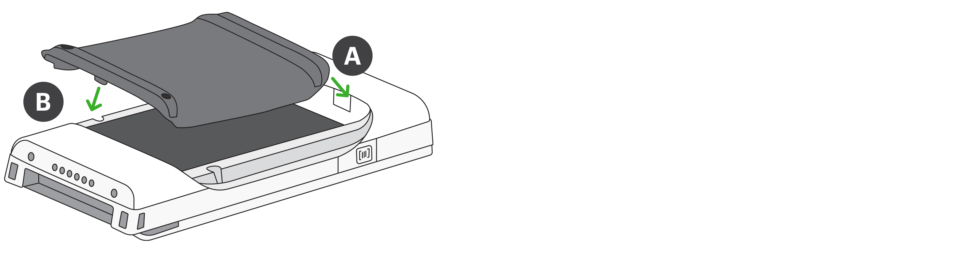 Image indicates reattaching the battery door.