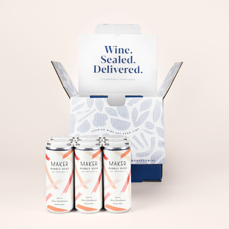 Maker 6-pack of 2023 Sparkling Bubbly Rose with box