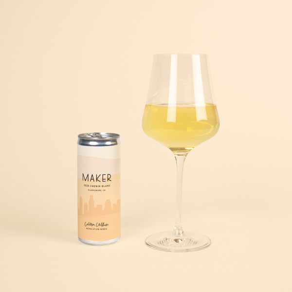 Can and glass of 2018 Maker Chenin Blanc