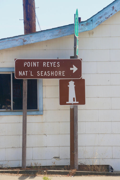 Sign pointing to Point Reyes Nat'L Seashore