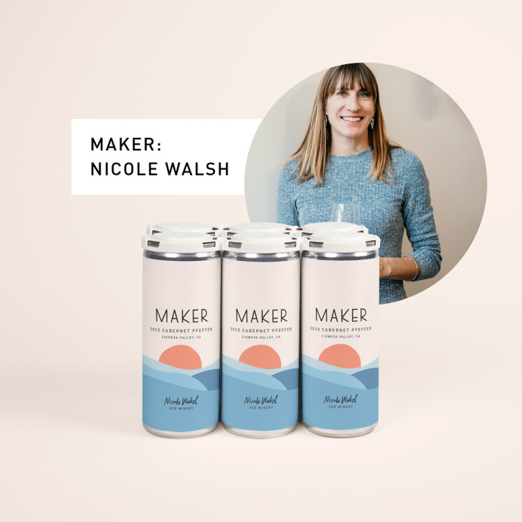 Maker 6-pack 2020 Cabernet Pfeffer with photo of Nicole