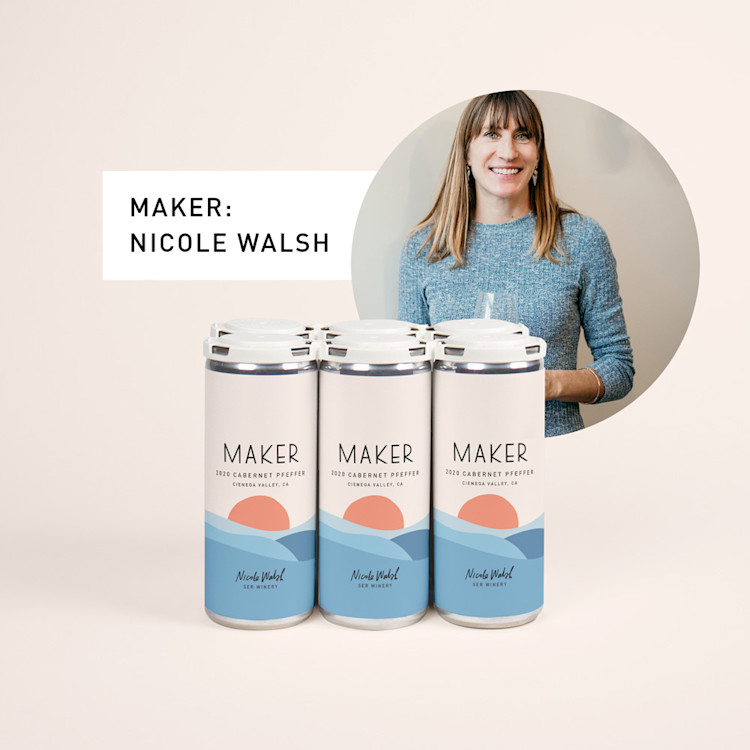 Maker 6-pack 2020 Cabernet Pfeffer with photo of Nicole
