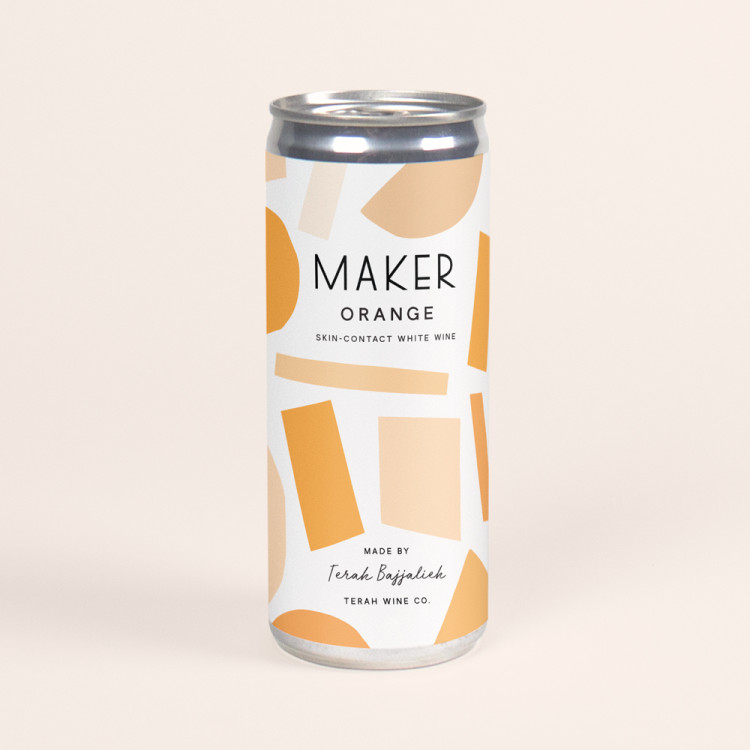 Maker single can of orange vermentino wine