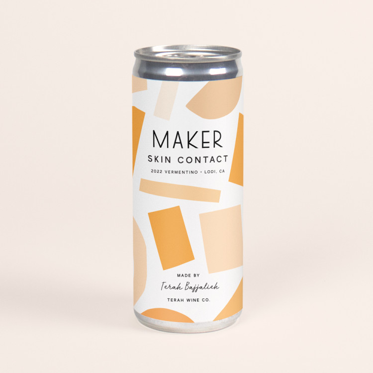Maker single can of orange vermentino wine