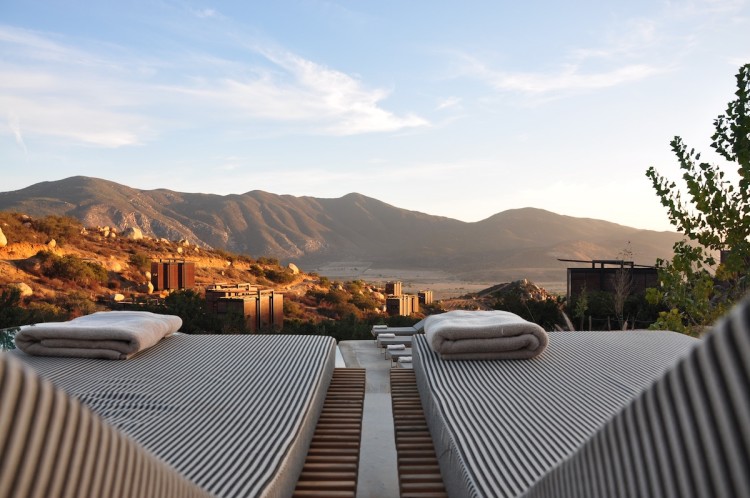 A view of Valle de Guadalupe valley, a wine region in Mexico