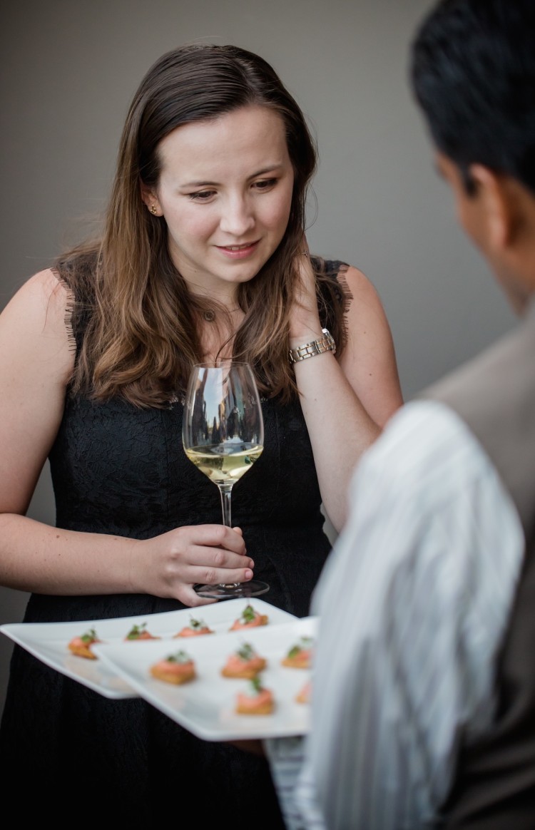 Emma Wood, Certified Sommelier, tasting wines