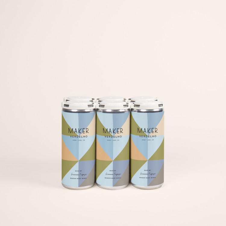 Six cans of 2022 Verdelho wine.