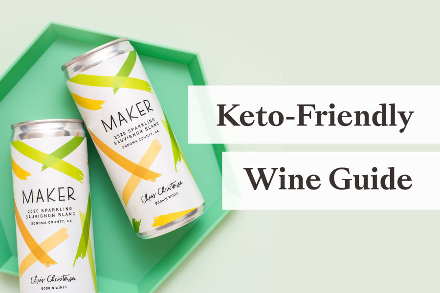 The sugar free Maker Sparkling Sauvignon Blanc, cover photo for the keto wine guide