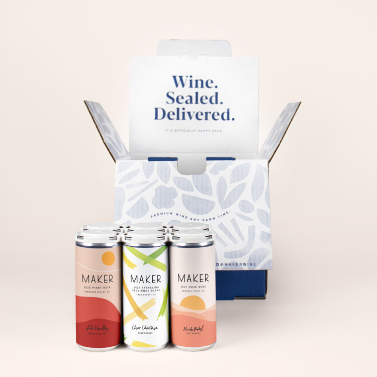 Maker Wine's Best Sellers Mixed Pack with a 6-pack of Pinot Noir, Rose, Sparkling Sauv Blanc
