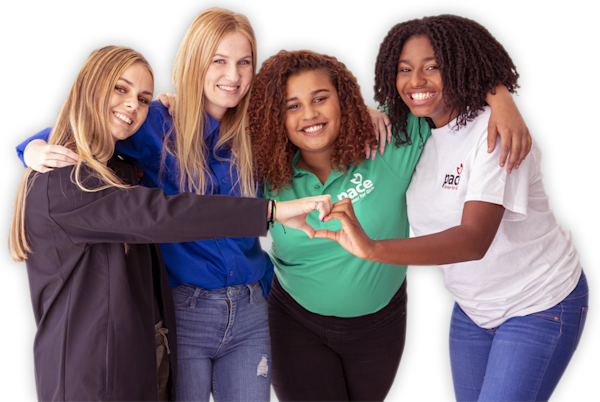 Group photo of Pace girls smiling