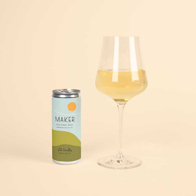 Maker + Handley Pinot Gris: Can and Glass