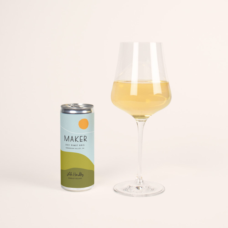 Maker + Handley Pinot Gris: Can and Glass