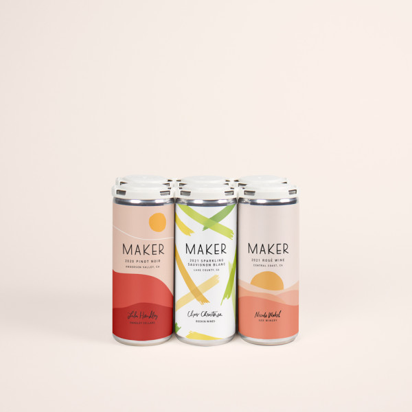 Maker Wine's Best Sellers Mixed Pack with 6-pack of Pinot, Rose, Sparkling Sauv Blanc cans