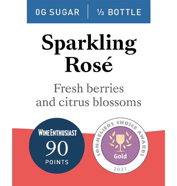 A retail shelf talker for Sparkling Rosé.