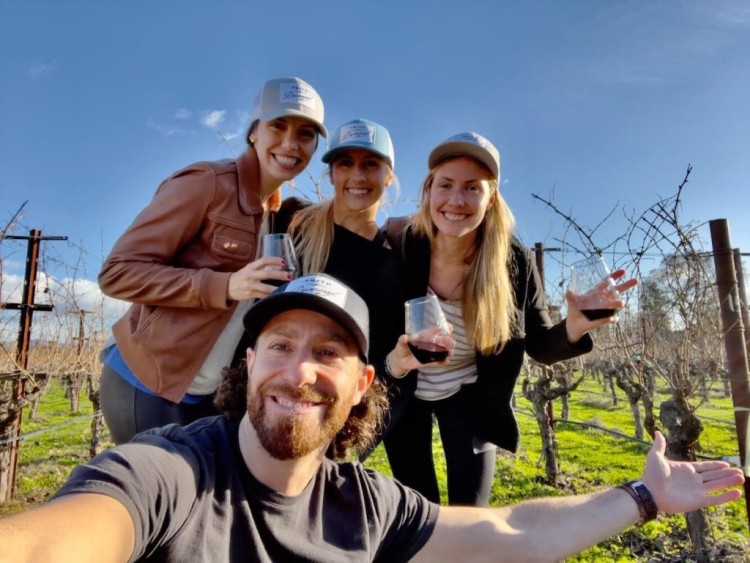 The Maker Gals & Ian raising a glass to a beautiful partnership