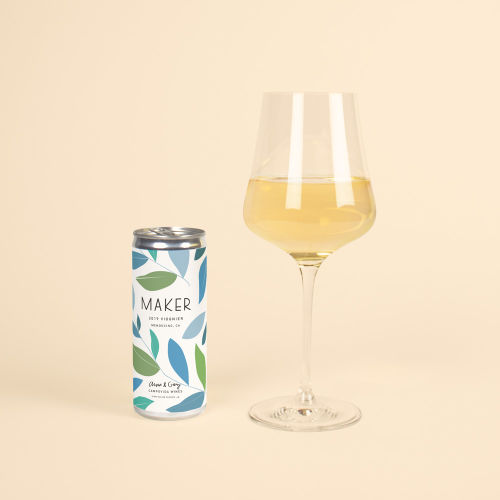 2019 Viognier: Can and glass