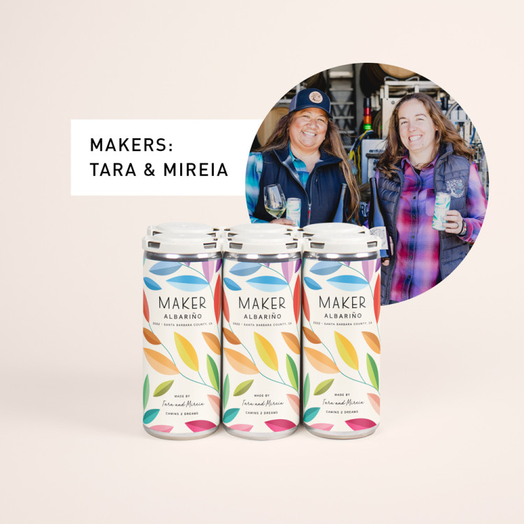 Maker 6-pack 2022 Albarino Pride Colors with Photos of Tara and Mireia