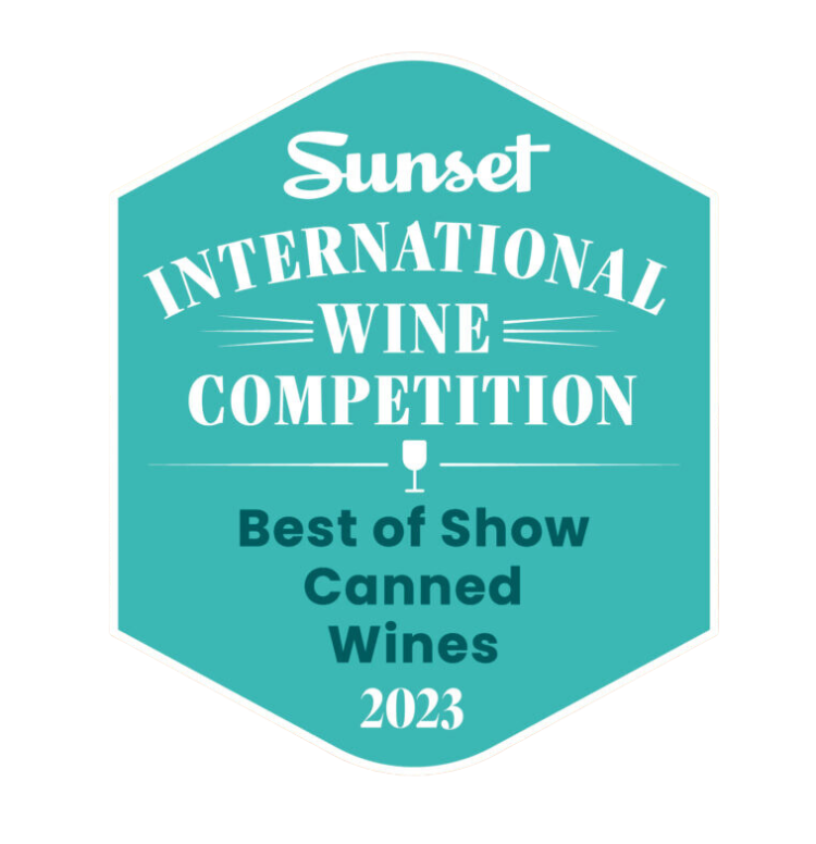 Sunset International Wine Competition Award for Best of Show Canned Wines, 2023.