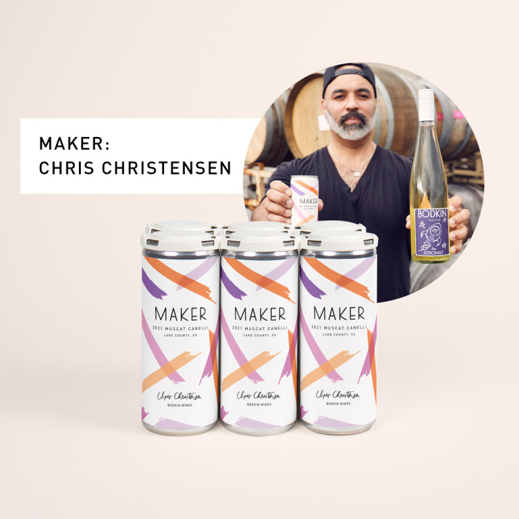 Maker 6-pack 2021 Muscat Canelli with photo of Chris