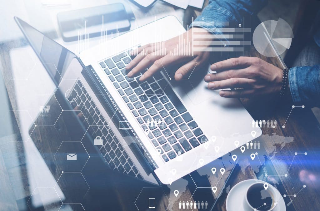 a man working on a laptop