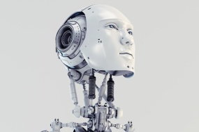 a robot with a human face