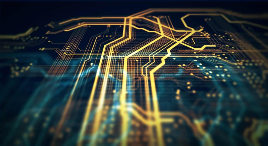 a computer chip board