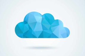 a blue cloud on a white background