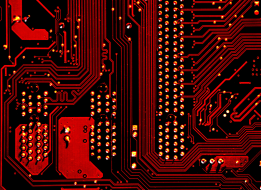 graphoc of a curcuit board in red