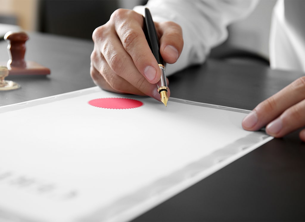 someone signing a certificate