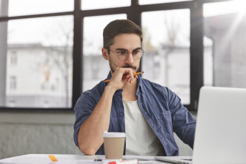 a man working on a laptop