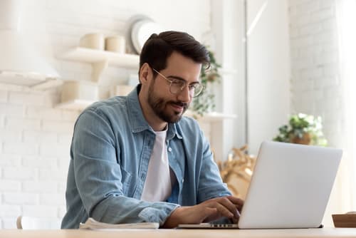 a man working on a laptop