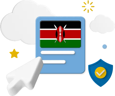 Kenya flag in box and parcel graphic