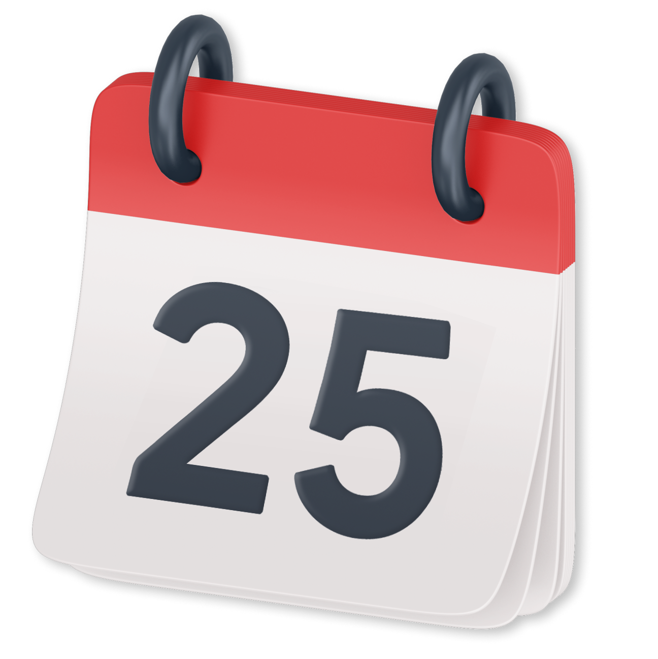 Calendar with number 25
