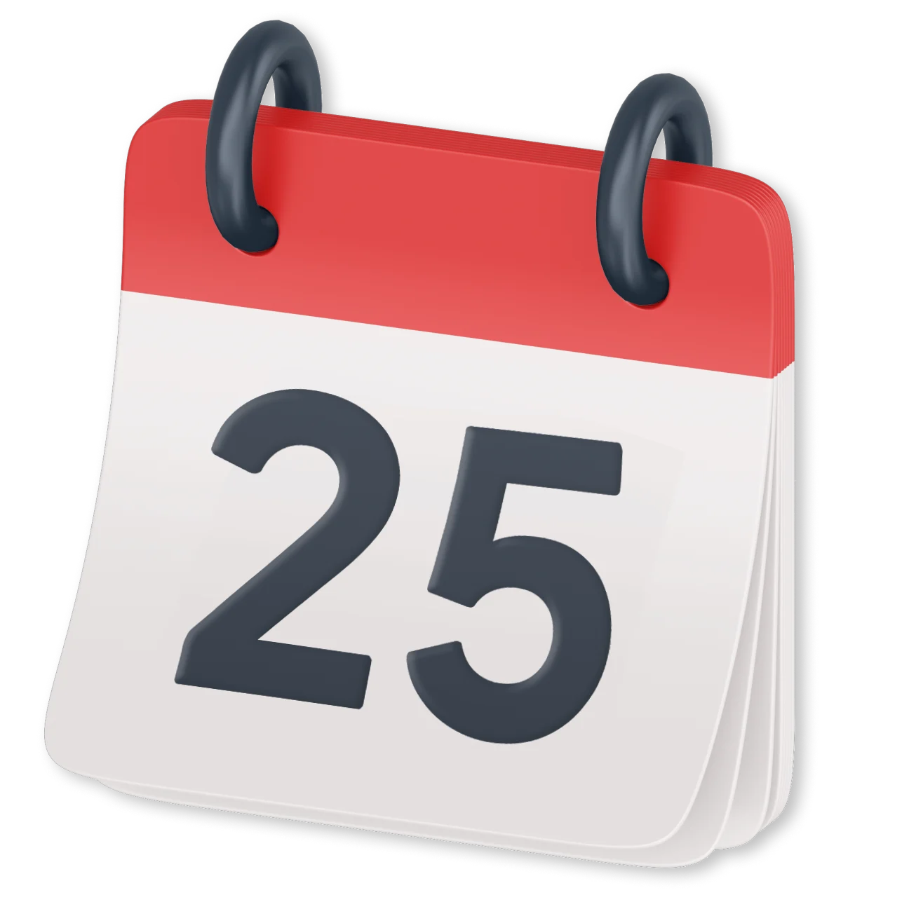 Calendar with number 25