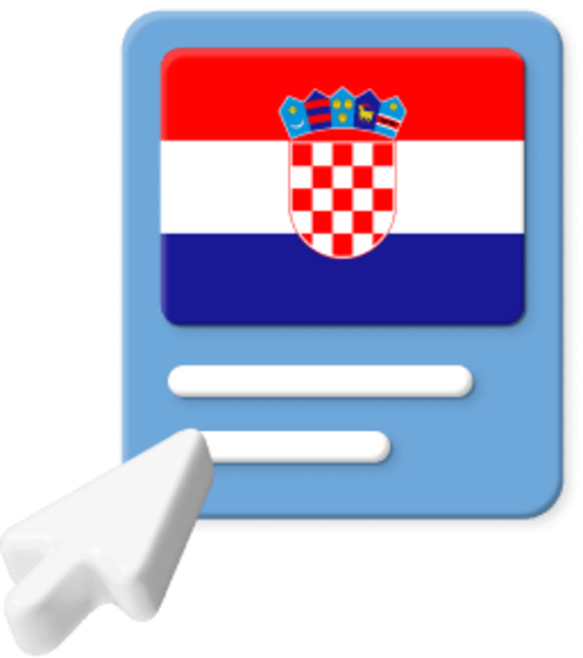 Croatian flag with pointer