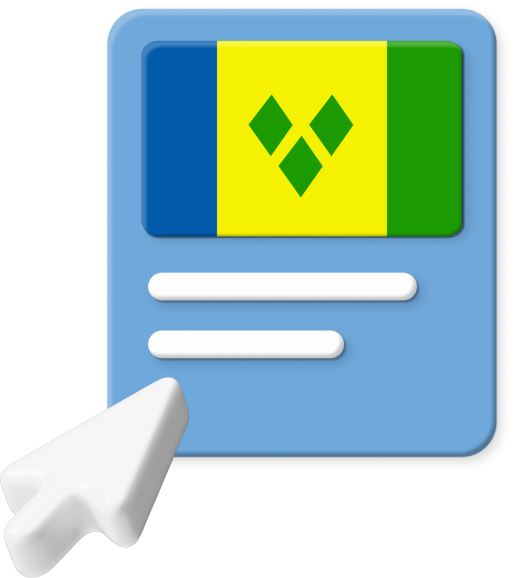 St. Vincent flag on webpage graphic