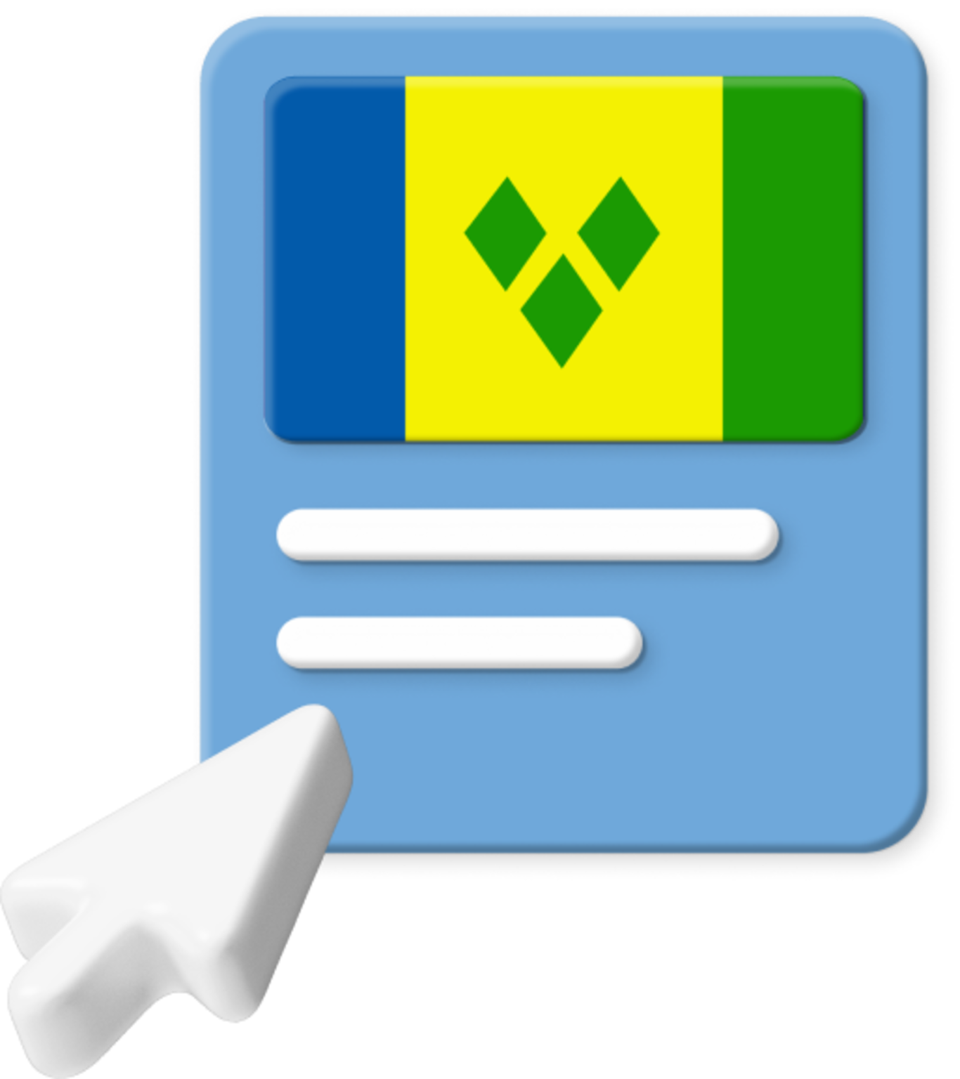 St. Vincent flag on webpage graphic