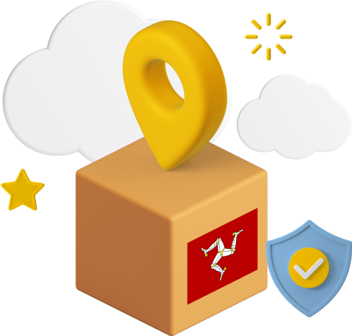 Isle of Man parcel with graphics