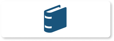 Blue animated book on white rectangle