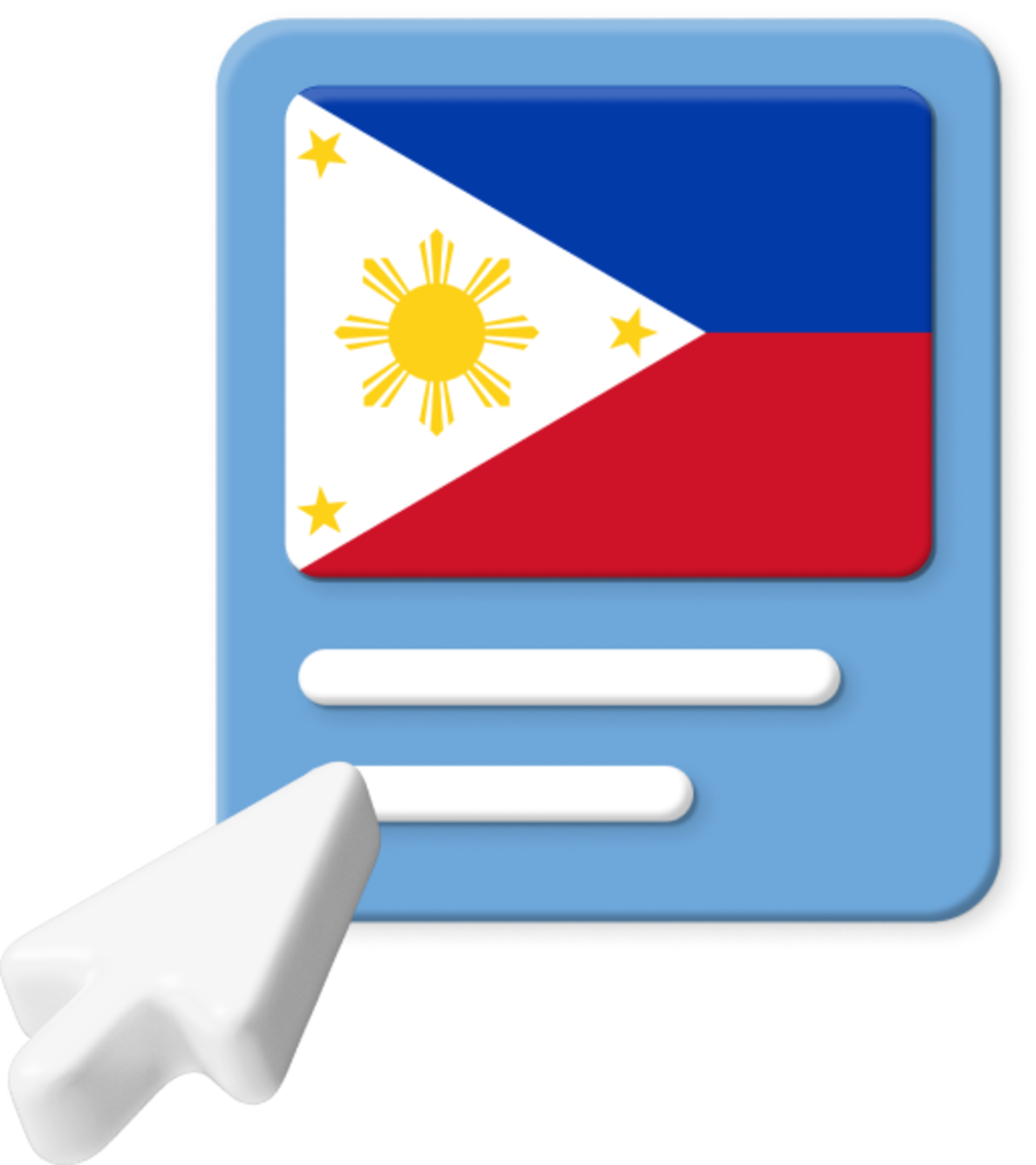 The Philippines flag with large cursor icon