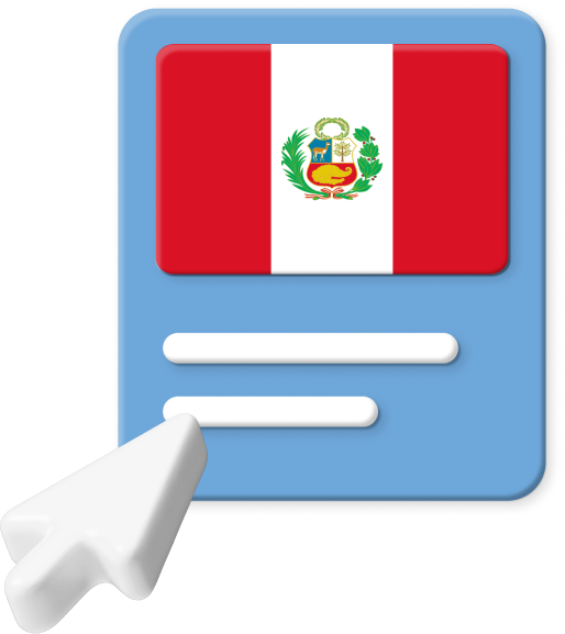 Peru flag with large cursor icon