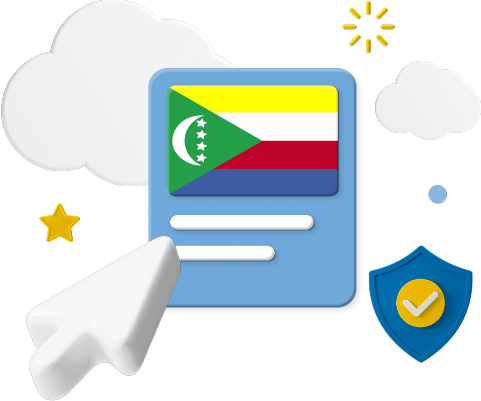 Comoros Islands flag on website graphic