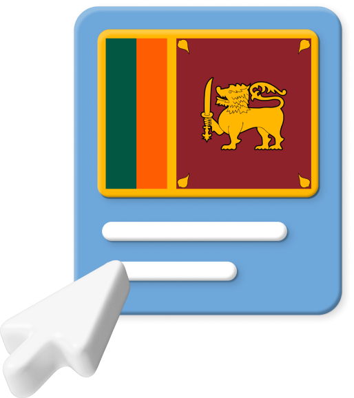 Sri Lankan flag and pointer