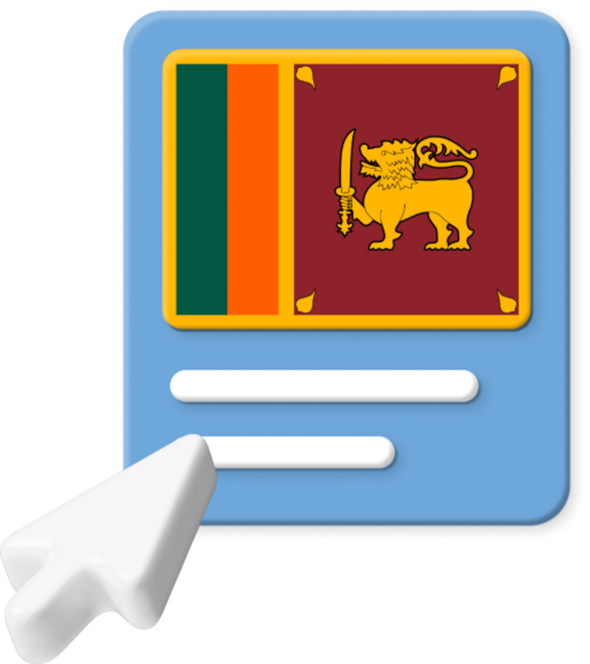 Sri Lankan flag and pointer