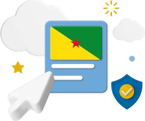 French Guiana flag on website graphic