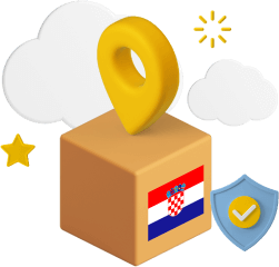 Box with Croatian flag on