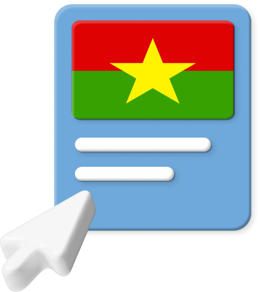 Burkina Faso flag on webpage graphic 
